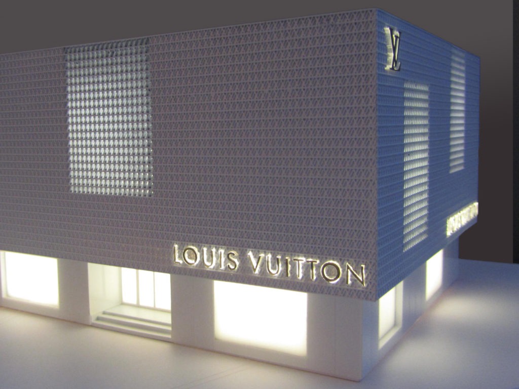 Maquette de façade de boutique de luxe - Maquette & Prototypes architecture - Atelier Pras
